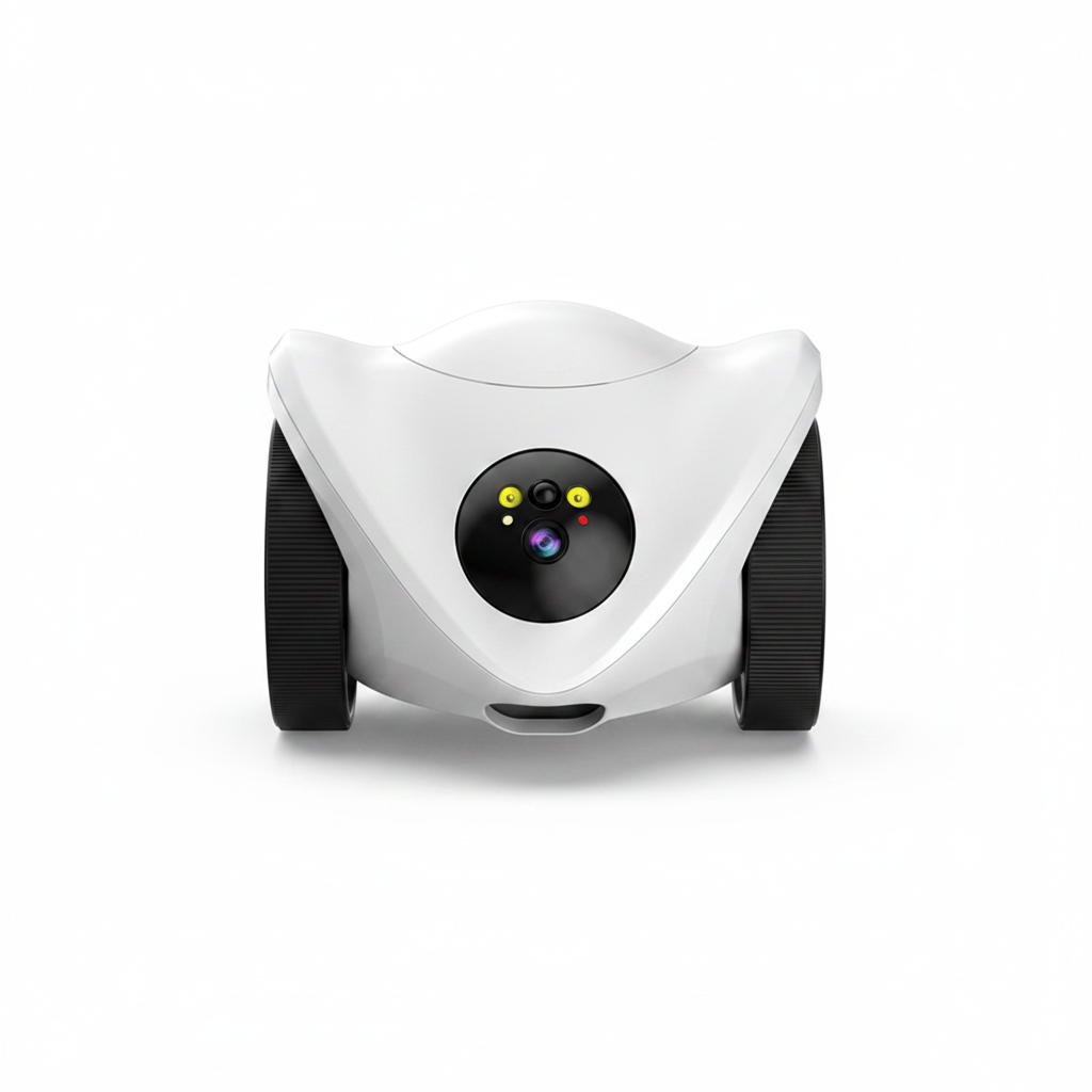  Lykke™ Vakt smart pet robot — direct front view on white background 