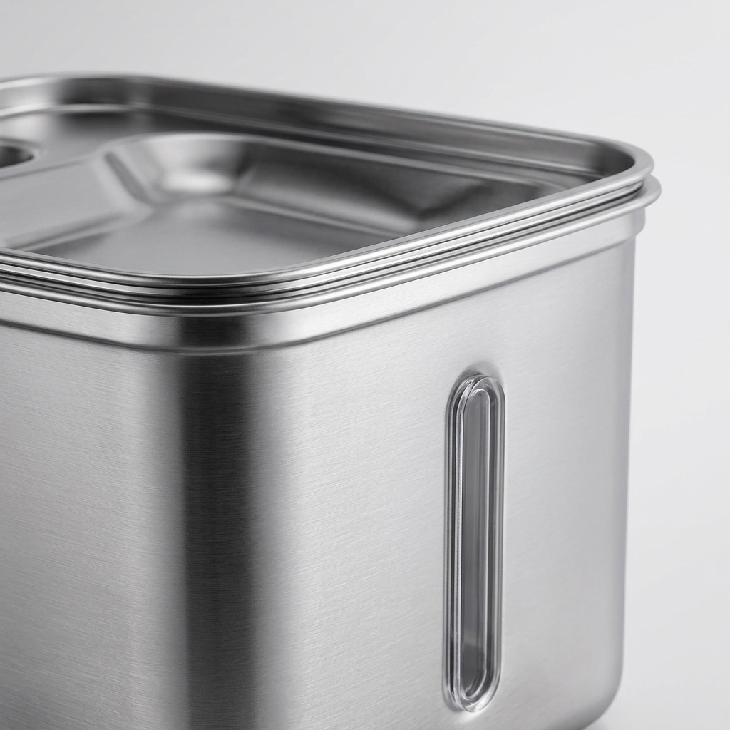 Metallgehäuse des Lykke™ Smart Fountain 3.5L mit abgerundeter Ecke 