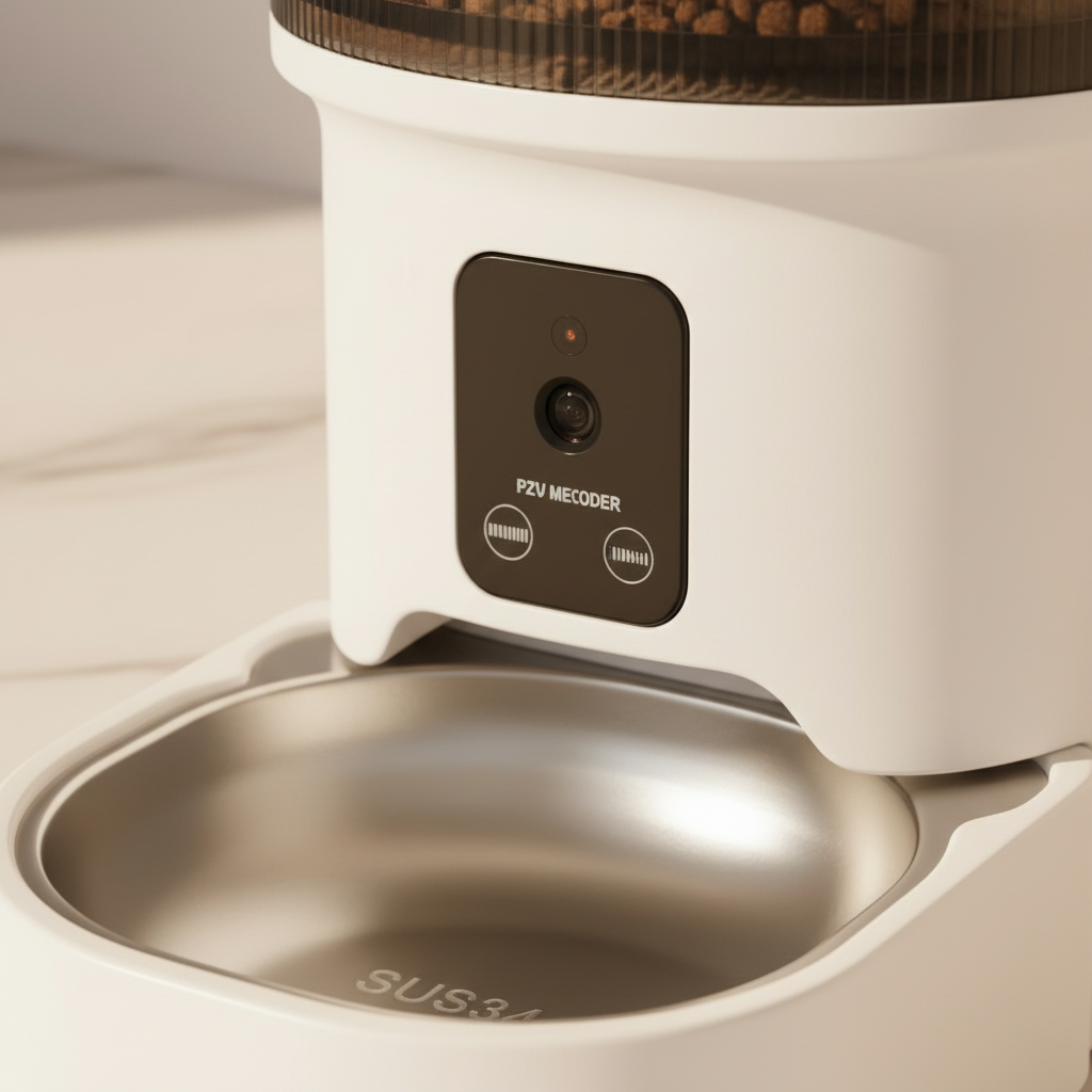  Lykke™ FeedCam 4L smart feeder — built-in HD camera module close-up detail 