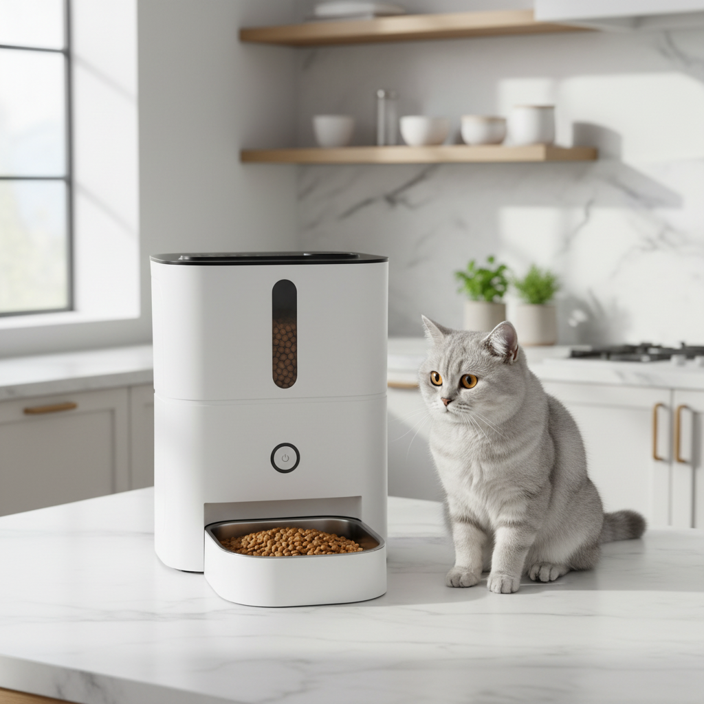  Lykke™ FeedLine 3L smart pet feeder in kitchen lifestyle setting 