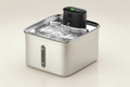 Lykke™ Rechargeable Smart Fountain – front view, brushed stainless steel body