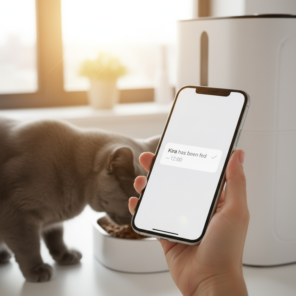  Lykke™ FeedLine 3L app sending feeding notification to smartphone 